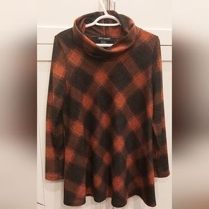 Soft Works plaid cowl neck tunic